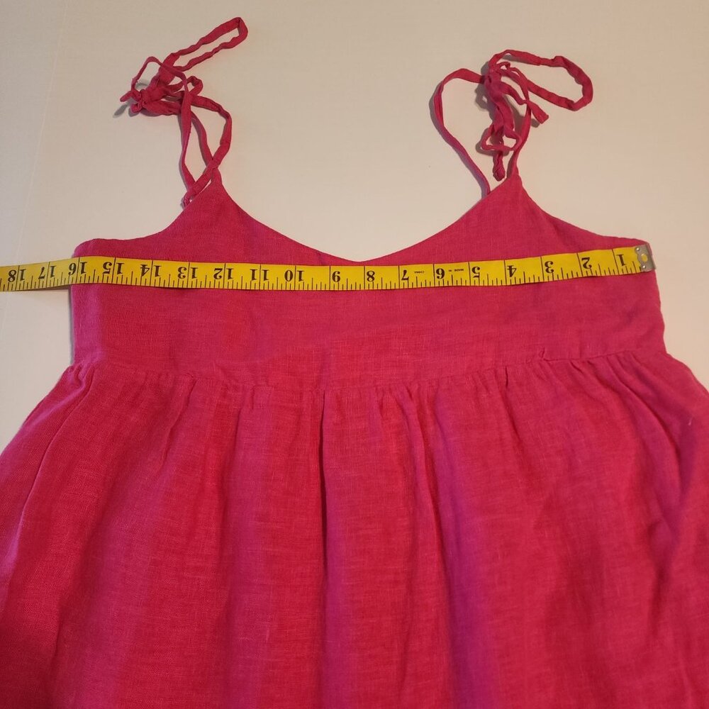 Zara pink mini dress Linen sz XS summer beach sundress - Picture 6 of 8